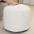 Yueyocici Pouf Ottoman Stuffed Round Modern Foam Filled Foot Rest Corduroy Poufs for Living Room Chair Decorative 20 X 15 Inches Fluffy Pouf Foot Stool Storage Ottoman, Beige