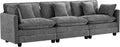 UMBFUN 3-Seater Cloud Couch, Oversized Modular Sectional Sofa with Deep Seat Soft Cushions, Comfy Chenille Couch for Living Room, Apartment & Family Space, Grey