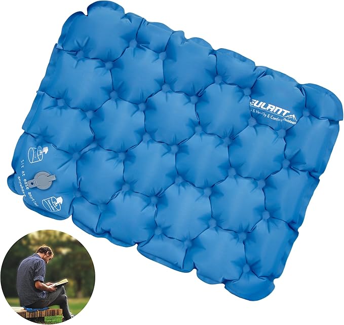 Eulant Lightweight Inflatable Air Seat Cushion - Portable Travel Cushion, Suitable for Camping, Hiking, Climbing, Bleacher, Home and Office