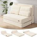 COMAX Folding Sofa Bed, Foldable Couch for Bedroom, Convertible Floor Sleeper Futon Chair Foam, Corduroy 3 in 1 Fold Out Chair Portable Comfy Lounge Couch Sofa Bed for Small Space, Twin, Beige
