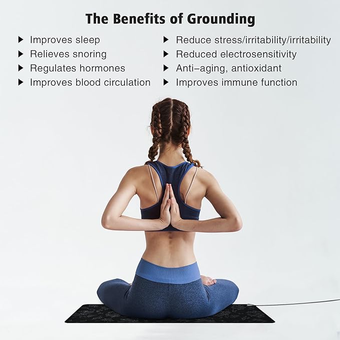 Grounding Mat, Relieve Pain, Improve Sleep, Eliminate Inflam Mation Bioelectric Balance Mattress with 15ft Grounding Cord(26.7x10 Inch)