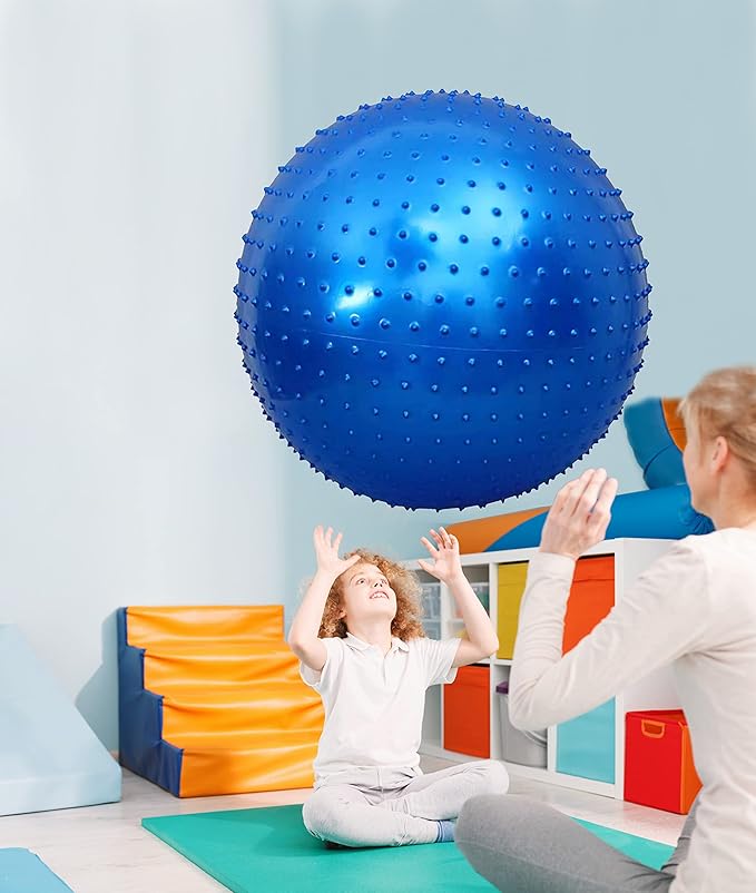 penepico Large Sensory Massage Ball for Kids, 33.5" 85CM 3.1lb(1400g) Bouncy Exercise Ball for Toddlers, Big Inflatable Balls with Tactile Spikes, Outdoor Giant Yoga Ball, Large Beach Balls Play Ball
