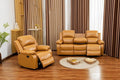 A Ainehome Living Room Furniture Set Leather Recliner Sofa Set Loveseat Chair Furniture Sofa Set for Living Room/Small Space/Rv/House/Office/Theater Seating (A-Ginger Leather, Sofa+Chairs)