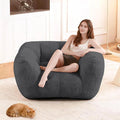 Giant Bean Bag Chair, Bean Bag Chairs for Adults Kids, Oversized Plush Bean Bag Couch with Armrest, Large Chair with Filler, Stuffed Accent Chair Lounge Floor Sofa for Gaming, Reading, Grey