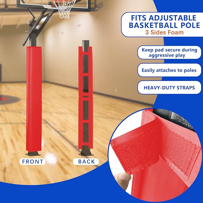 VANCL Square Pole Padding Basketball Pole Pads Heavy Duty Square Pads Outdoor Fits 4"x4", 5"x5", 6"x6",6"x8", 8"x8" Poles Waterproof UV-Resistant Durable Protection Pads