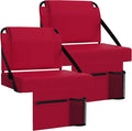 2pcs Stadium Seat for Bleachers with Back Support，Portable Bleacher Chairs with Back and Cushion，Includes Shoulder Strap and Cup Holder