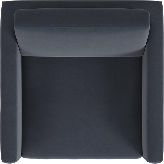 HomePop Modern Metal Frame Accent Chair|Homepop Home Décor|Accent Chairs for Living Room & Bedroom - Steel Blue Velvet