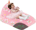 COMAX Bean Bag Chairs for Kids, Kid Beanbag Chair with Filler, Toddler Lounge Bean Chair, Children Lazy Floor Lounger for Girls Boys, Colorful Unicorn