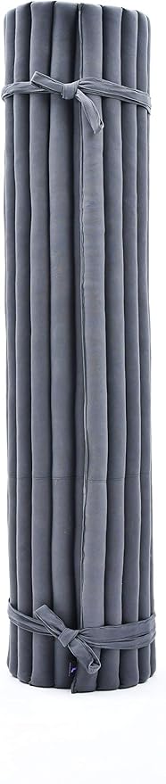 Leewadee - Foldable Floor Mattress - Japanese Roll Up Futon -Trifold Tatami Mat- Guest Floor Bed - Camping Mattress - Thai Massage Mat, Kapok Filled, 75 x 57 inches, Anthracite