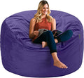 HABUTWAY Bean Bag Chair 3Ft Luxurious Velvet Ultra Soft Fur with High Rebound Memory Foam Bean Bag Chairs for Adults Plush Lazy Sofa with Fluffy Sponge 3' (Purple)