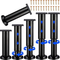 Olldag 6 PCS Adjustable Furniture Couch Cabinet Legs 4.72-7.48 Inch, Heavy Duty Adjustable Height Replacement Legs for Dresser/Sofa/Bed/Chair, Legs for Furniture Set of 6 (Black)