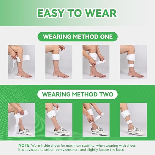 Orthomen AFO Drop Foot Brace - Patented Dual-Strap Half Sole Design Medical Ankle Support for Stroke, MS, Foot Drop & Nerve Damage. Fits INSIDE Shoes, M-Right