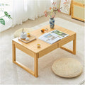 Japanese Meditation & Tea Table Antique Altar Table, Multifunctional Low Floor Tatami Table for Tea, Laptop, and Meditation (Beige, 70x42x30cm)