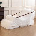 Modular Comfortable and Cozy Bean Bag Chair for Adults, Filled with Memory Foam, Featuring Plush Fabric, with Detachable Footrest & Adjustable Angle for Bedroom, Living Room and Nursery(White)