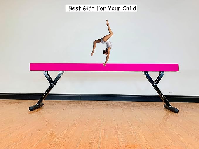 MARFULA Adjustable Balance Beam 8 ft Gymnastic Beam Adjustable Height for Kids and Teenage of All Gymnastic Levels, Gymnastic Training Beam Gymnastic Equipment for Athlete Home and Gym Club Use