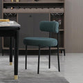 DYHOME Dining Chair One Chair for Kitchen Dining RoomUpholstered Boucle Dining Chair with Black Metal Legs,Curved Backrest Modern Dining Room Chair,Green