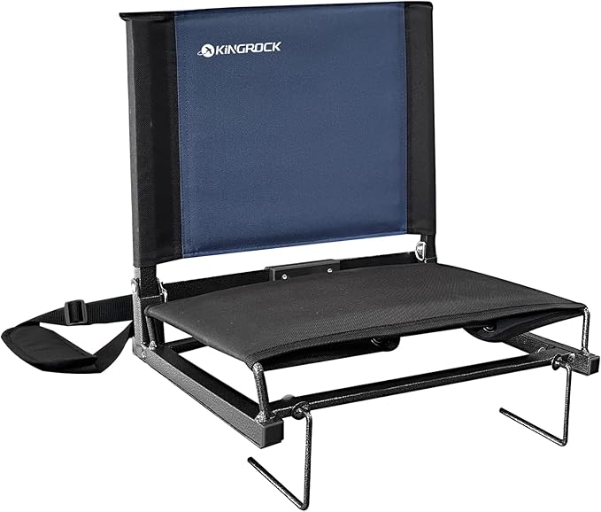 KINGROCK Stadium Chair for Bleachers with Back Support Portable Folding Bleacher Seat Cushion Padded Backrest 2 Hooks Lightweight for Sports Games Concert
