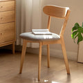 Grewood 100% Solid Oak Wood Dining Chairs,Mid Century Modern Dining Chairs with Upholstered Cushion,Kitchen,Dining Room Chairs Set of 1/2/4 (1, Original Color Grey Upholstery)