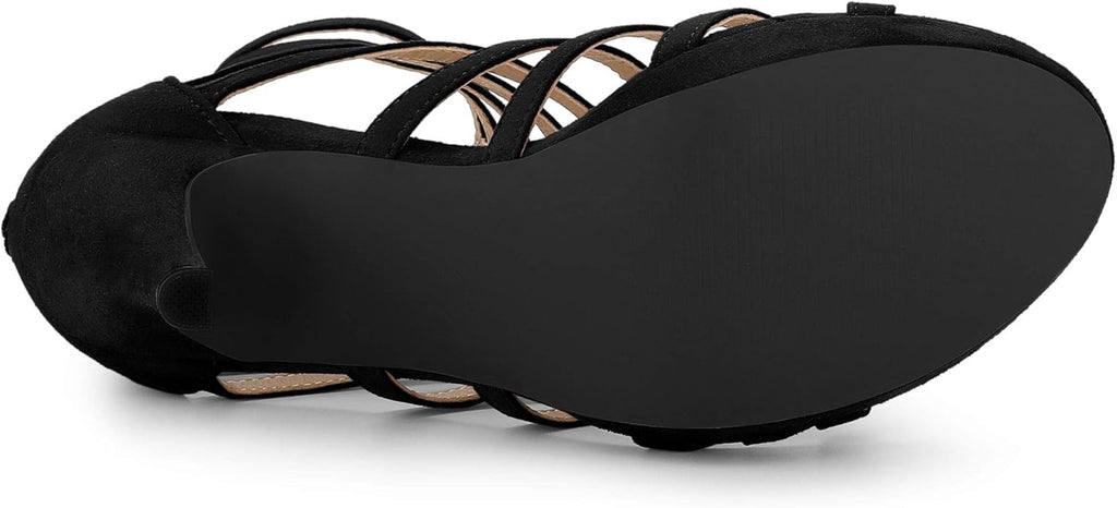 Allegra K Women's Stiletto Platform Heels Strappy Gladiator Heel Sandals
