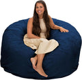 ULTIMATE SACK 5000 5-Foot Bean Bag Chair, Navy Suede Cover – Oversized Foam Lounger, Floor Seat, Small Sofa, or Couch Bed for Living Area, Gaming Room, or Reading Lounge