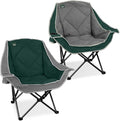 Northroad 2 Pack Oversized Camping Chair,Outdoor Padded Folding Lawn Chair w/Cup Holder,Carry Bag for Beach, Hiking, and Picnics,Heavy-Duty 300-lbs Capacity, Grey&Green