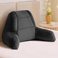 IASEAHK Reading Pillows for Sitting in Bed Adult, Back Pillow for Bed Sitting Up, Backrest Pillows with Shredded Foam for Adult&Teens, Support Pillow with Arms for Beds, Couch, Floor, 20in, Black