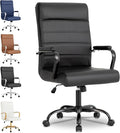 BOWTHY Office Desk Chair,Modern Conference Room Chairs,High Back Ergonomic Home ofiice Chair,Adjustable Height Swivel Executive Computer Chair with Padded Seat and Armrest (Pure Black)