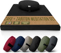 Meditation Cushion Mat Set HEMP - Oval Zafu Floor Pillow Organic Buckwheat Pillow + Cotton Filled HEMP Zabuton Prayer Pad - Meditation Pillow Yoga Knee Pad - Made in USA - 18" Oval, BLACK HEMP Hemp