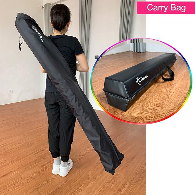MARFULA Balance Beam - Folding Floor Gymnastics Equipment for Kids, Non Slip Base - 6 FT to 10 FT for Home Gym Use