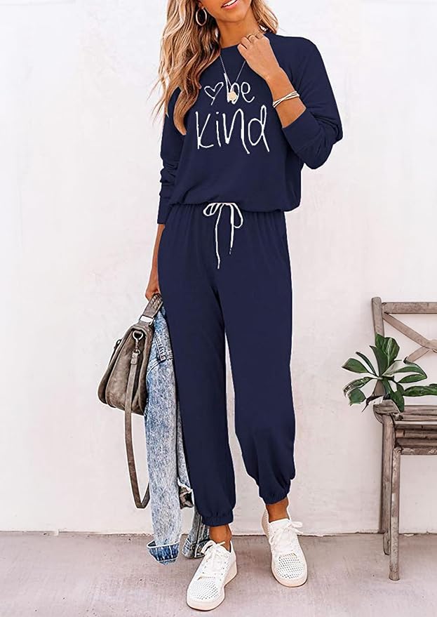 PRETTYGARDEN Women Fall 2 Piece Lounge Outfit Long Sleeve Tops High Waisted Jogger Pants Set Spring Travel Clothes Tracksuit