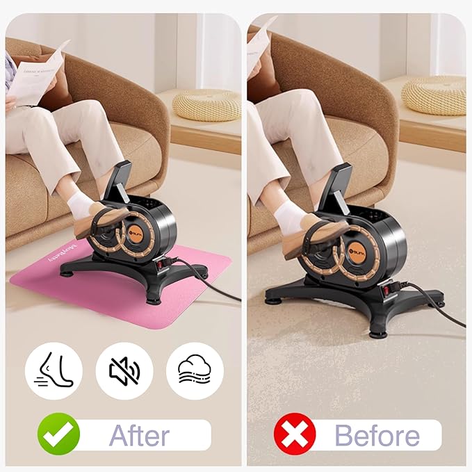 MoyRetty Non-Slip Workout Mat for Under Desk Elliptical(23.6x15.7 inches), Ellipse Leg Exerciser Machine Mat, Suitable for Electric Seated Foot Pedal Exerciser, Stability and Floor Protection