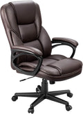 Furmax Office Executive Chair High Back Adjustable Managerial Home Desk Chair, Swivel Computer PU Leather Chair with Lumbar Support (Brown)