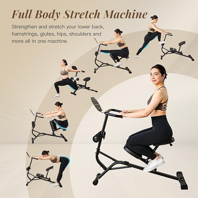 Ocdin Full Body Stretching Bench, Seated Posture Back Traction Device for Lower Back Pain Relief, Spinal Traction, Sitting Stretching Tool for Home Gym and Office