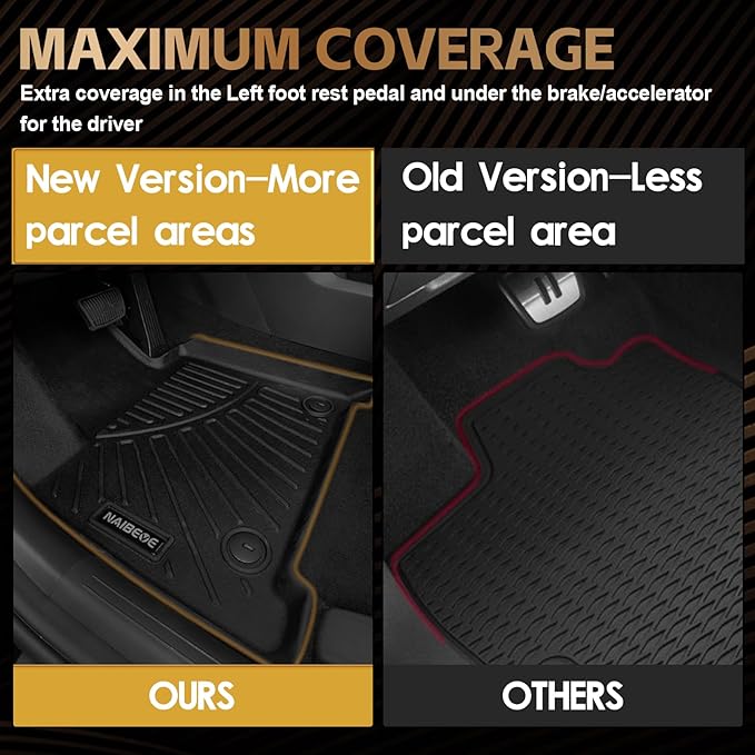 Naibeve Floor Mats for 2024 2025 2026 Chevy Trax - All Weather Custom for Chevrolet Trax Floor Mats Cargo Mat with Backrest Mats Interior Accessories