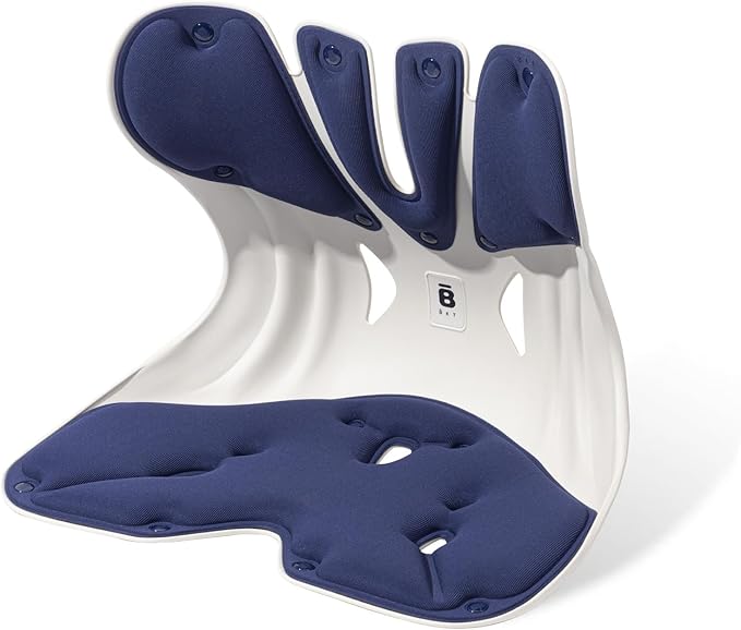 BKT Lumbar Support Seat Cushions Oversized Edition Ergonomic Office Chair for Students Office Workers Nursing Mothers Long Sitting Outdoor Fishing Floor Chair (XL-Prussian Blue)