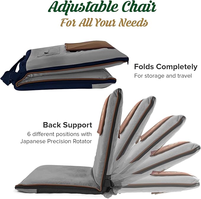 Japanese Meditation Floor Chair with Back Support for Adults - Premium Meditation Chair with Adjustable & Foldable Back for Seating, Yoga & Gaming — Folding Backjack Chairs with Backrest for Adults