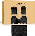 LASFIT Floor Mats Cargo Liner for Ford Bronco 4 Door 2025 2024 2023 2022 2021(Not for Bronco Sport) All Weather TPE Custom Fit SUV Floor Liners Trunk Mat, 1st & 2nd Row & Cargo Liner,4pcs Black