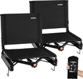 Wide Stadium Seats for Bleachers,Comfty Stadium Seats with Back Support,Folding Stadium Chairs for Adults with Carry Bag,Bleacher Seats with Backs and Cushion Support for All Sporting Events,2 Pack