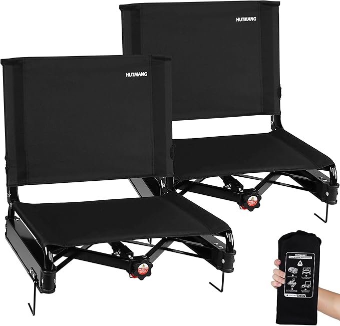 Wide Stadium Seats for Bleachers,Comfty Stadium Seats with Back Support,Folding Stadium Chairs for Adults with Carry Bag,Bleacher Seats with Backs and Cushion Support for All Sporting Events,2 Pack