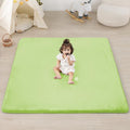 PAPAMAT 1.3" Thick Baby Floor Play Mat 50x50, Basic Padded Foam Mat for Tummy Time Crawling, Non Slip Cushioned for Babies Toddlers Infants Kids (Light Green)