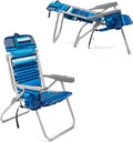 Homevative Backpack Fold-Up Beach Chair, 5 Positions, Towel bar, Cooler, Storage Pouch, Cup Holder and Phone Pocket