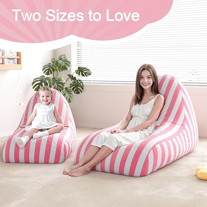 COMAX Bean Bag Chairs for Kids, Kid Beanbag Chair Stuffed with Filler, Toddler Lounge Chair Cotton, Lazy Floor Lounger for Girls and Boys, Premium Cotton Canvas