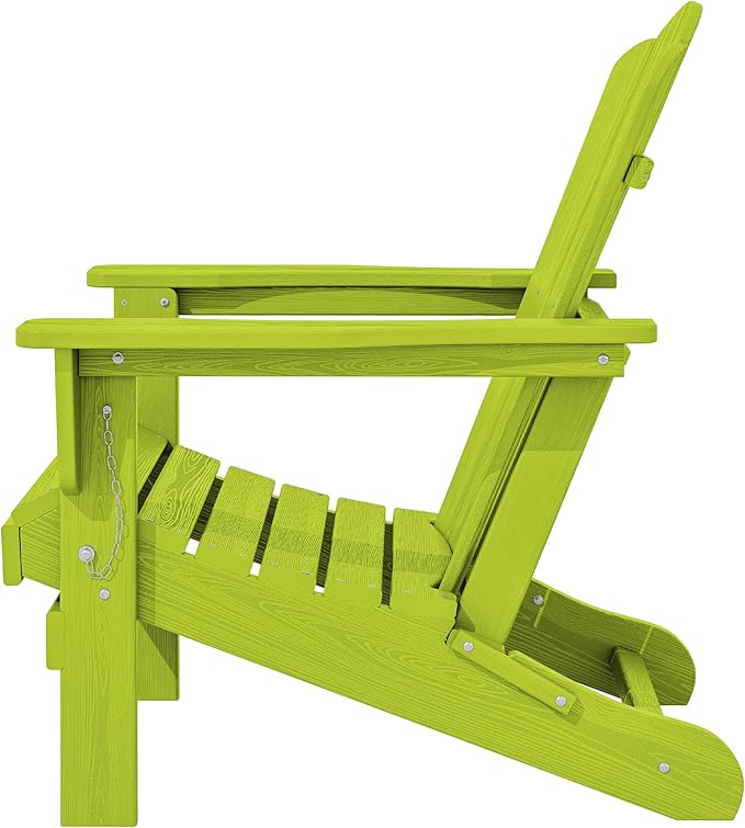 KINGYES Folding Adirondack Chair Set of 6, HDPE All-Weather Folding Adirondack Chair, Apple