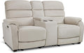 MCombo 73.8'' Wall Hugger Power Loveseat Recliner, Reclining Loveseat with Console, Adjustable Headrest, USB Charge Ports, Cup Holders, for Living Room, RVs, Small Spaces, Fabric ST258M2 (Beige)