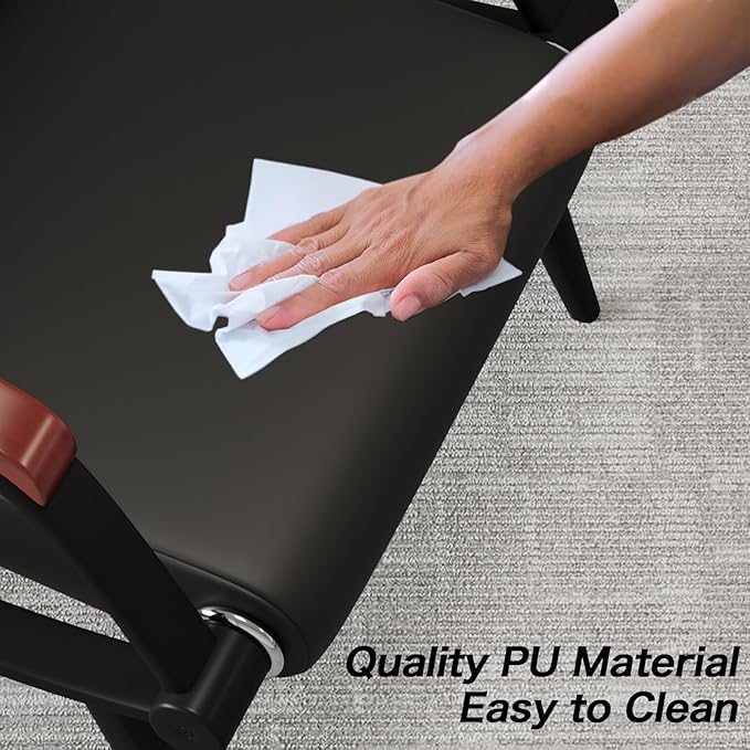 wonline Waiting Room Bench, Office Furniture Reception Chairs with Arms, Office Guest Chairs Set of 2, Leather Chairs is Suitable for Clinic,Airport,Hospital,Barber,Salon,Bank-3 Seat(Blank,2pcs)