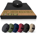 Meditation Cushion Mat Set HEMP - Round Zafu Floor Pillow Organic Buckwheat Pillow + Cotton Filled Zabuton Prayer Pad - Meditation Pillow Yoga Knee Pad - Made in USA - 14" Round, BLACK Hemp
