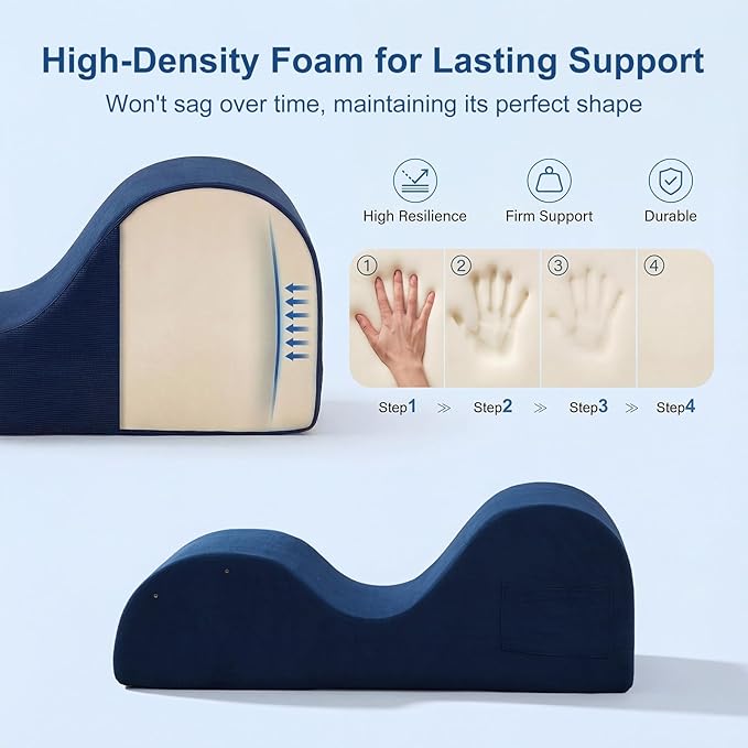 Yoga Chaise Lounge Chair, S-Shaped Floor Sofa with Moveable Headrest, Lumbar Pillow, Support Cushion, Footrest, Non-Slip Base, No-Assembly Lounger for Stretching, Meditation & Relaxation (Blue)
