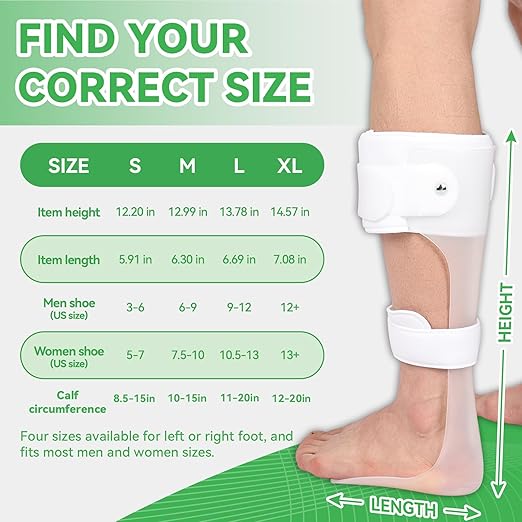 Orthomen AFO Drop Foot Brace, Half-Sole Foot Drop Brace with Stroke, MS, Hemiplegia, Drop Foot Support Shoes for Men and Women,XL-Right