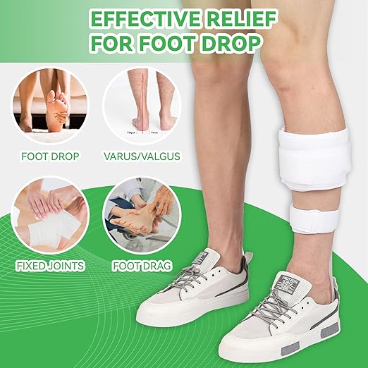 Orthomen AFO Drop Foot Brace, Half-Sole Design for Stroke/MS Patients, Lightweight Medical Orthotic Shoe Insert for Foot Drop Support, Hemiplegia & Neuropathy Relief,Men and Women,L-Left