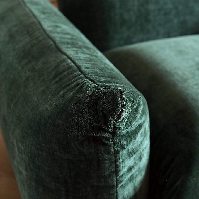 JACH Mid-Century Comfy Sofa Couch with Thick Cushion, Chenille Single Accent Chair Deep Seat Couches, 50" Plush Sofas Furniture for Small Spaces Living Room, Bedroom, Green